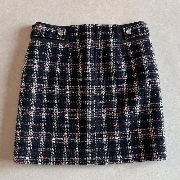 NWT Maje Jisido Faux Leather Detail Tweed Mini Skirt ASO Katy Keene - Picture 8 of 11